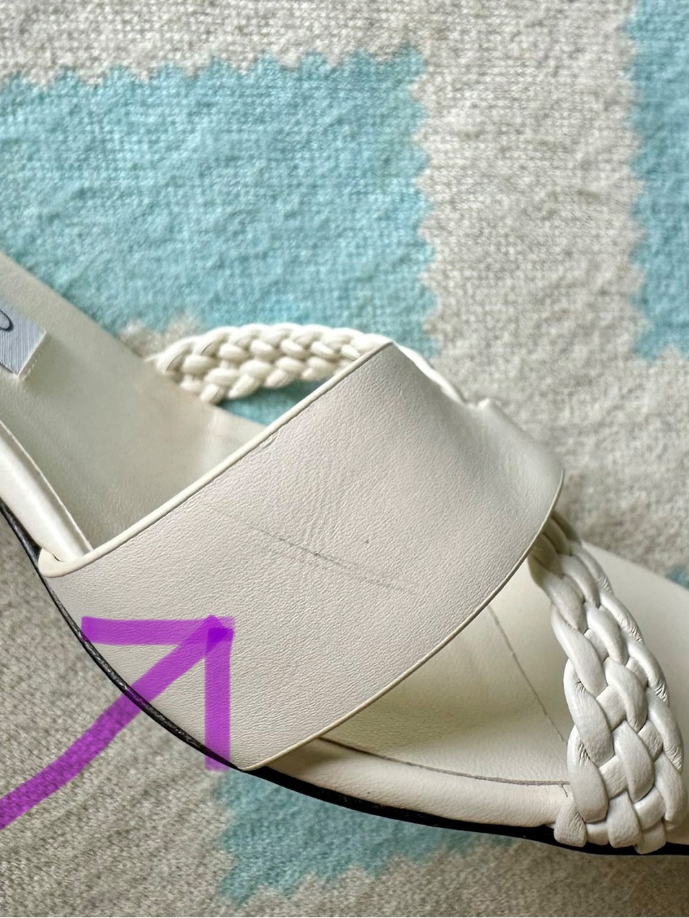 Jimmy Choo Rori Slide Sandal - "latte" (ivory/white) 36.5/6.5B - Almost New! - Picture 7 of 7